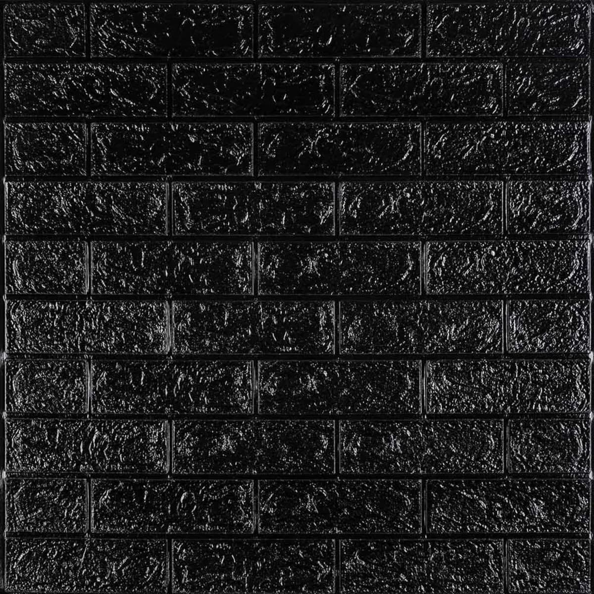3D панель самоклеюча 700х770х5мм цегла Чорний (019-5) SW-00000151 - зображення 1