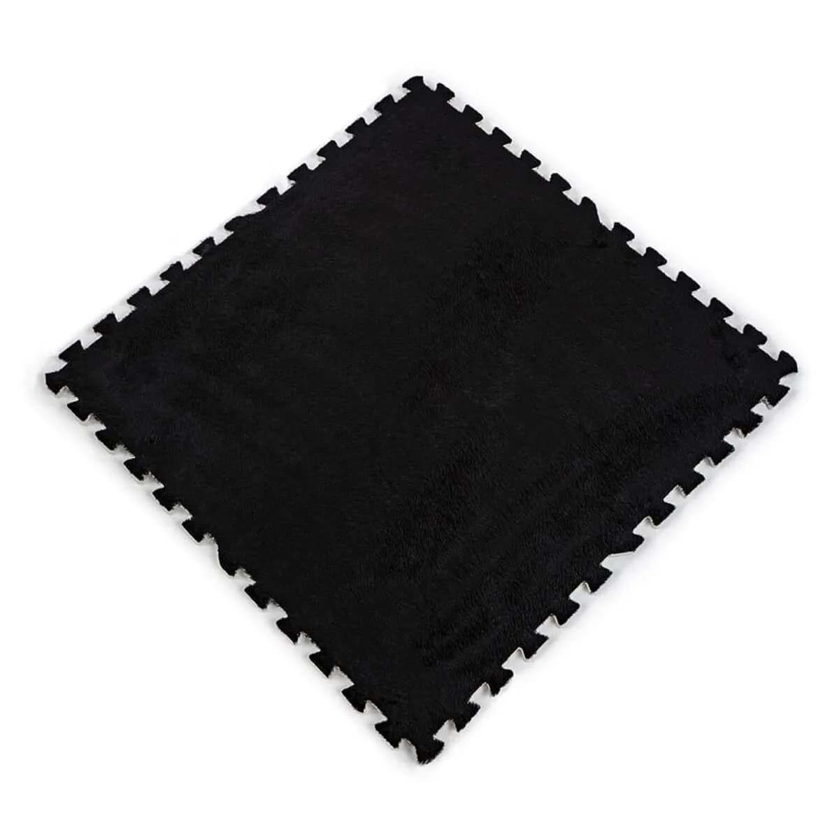 Підлога-пазл плюшевий ЧОРНИЙ 60*60*1cm - зображення 1