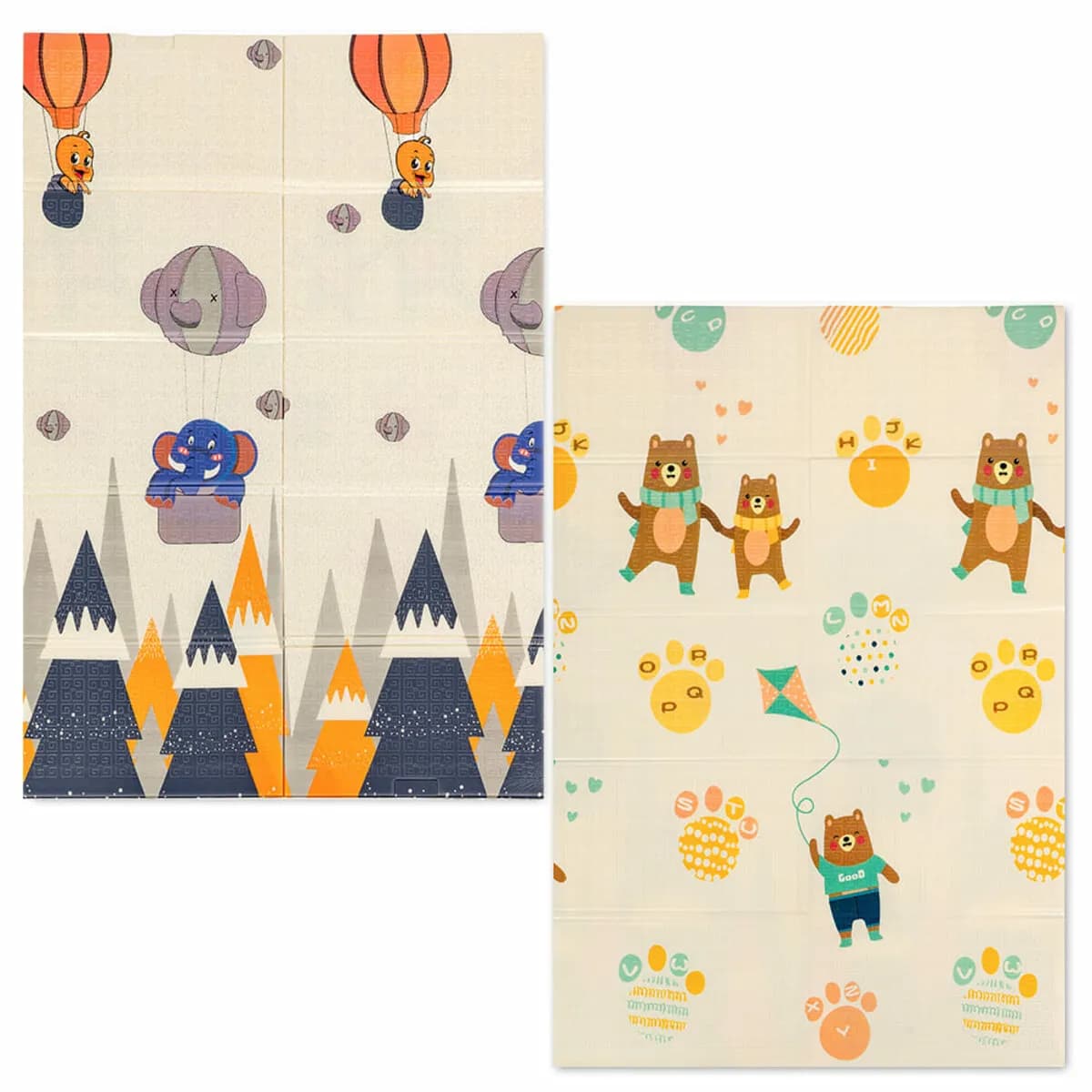 Дитячий складний термокилимок 117см х 177см х 8мм Повітряні кульки - Ведмедики